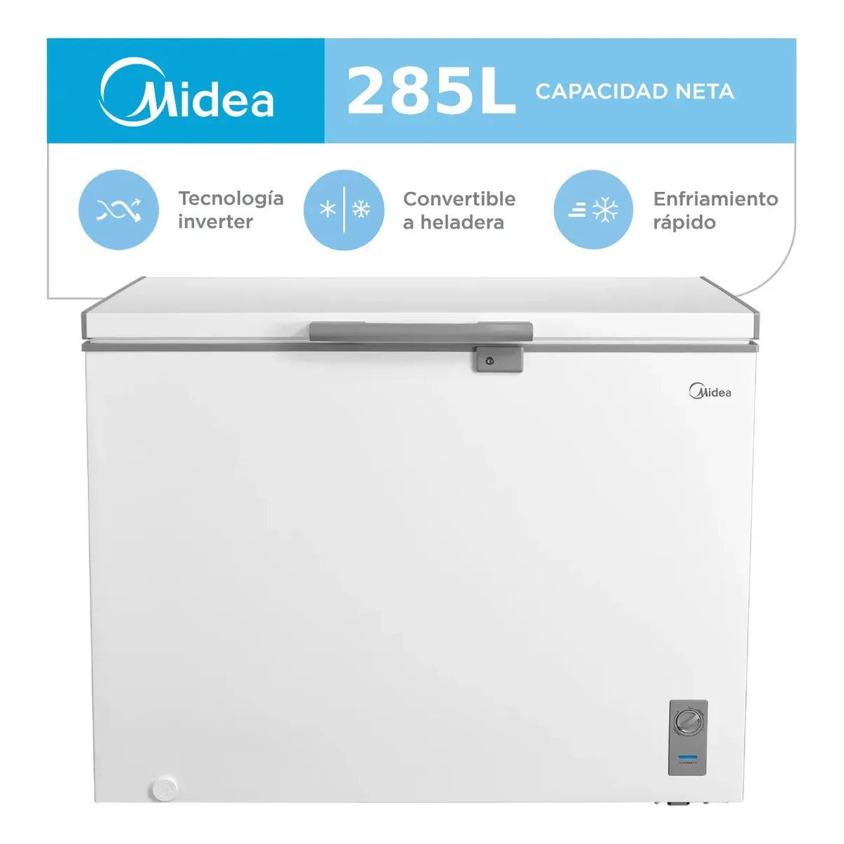 Freezer Horizontal Midea Inverter MDRC411FZE01 285L Blanco