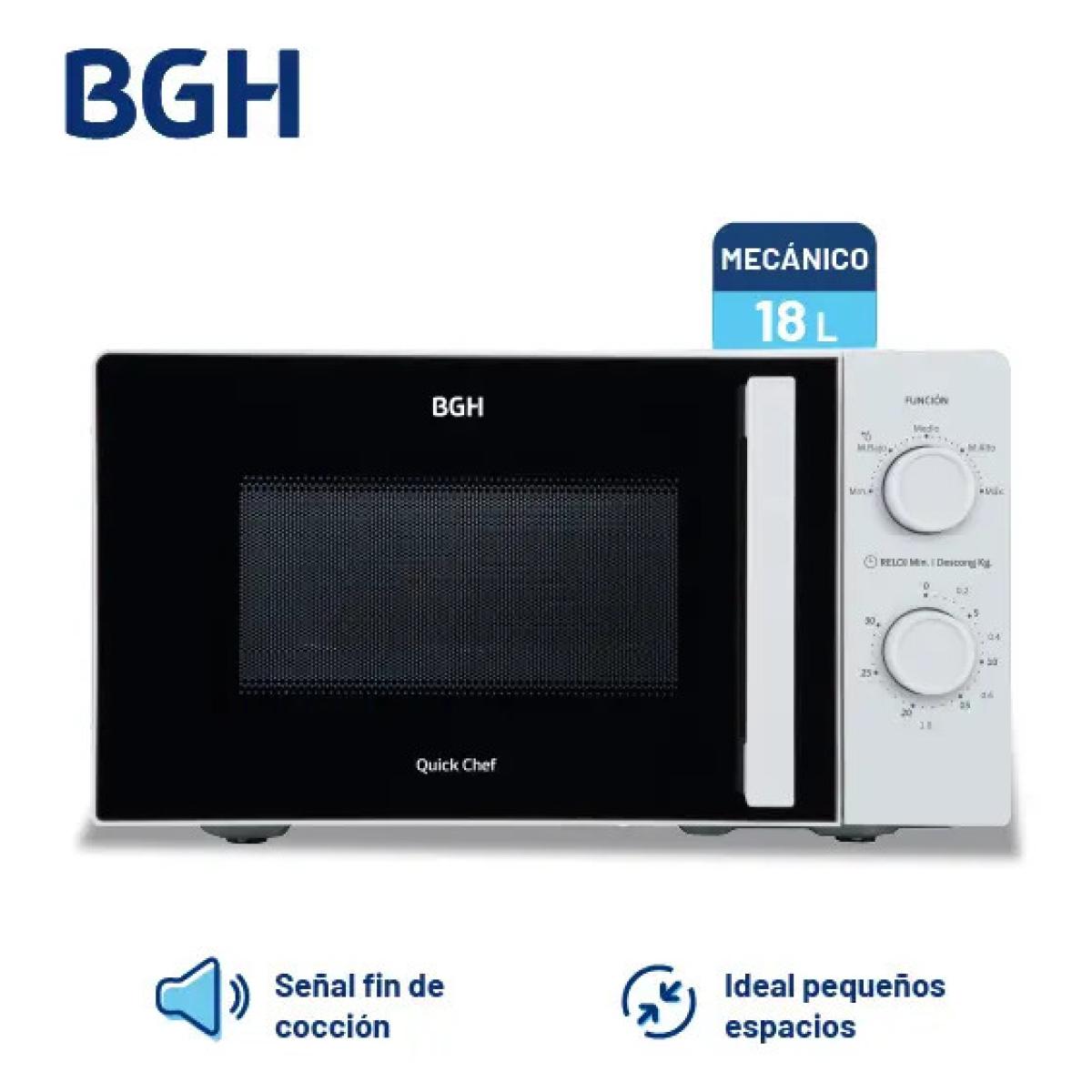Microondas BGH B118MB25 Mecánico 18L 700W Blanco
