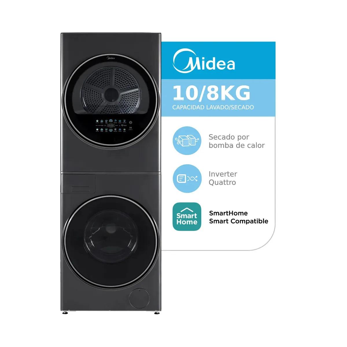 Torre de Lavado Midea MTF-100WB/T 10 kg + Secado 8 kg Inverter Wi-Fi